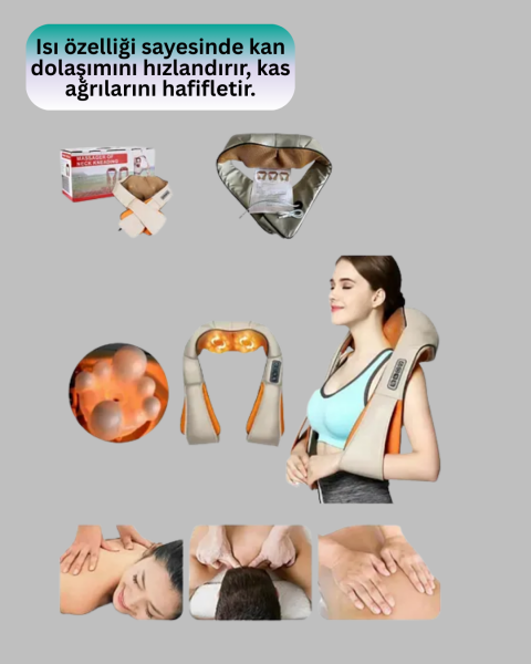 Ev Tipi Ovmalı Isıtmalı Boyun Omuz Bel Masaj Aleti Kolay Kullanım - Lisinya