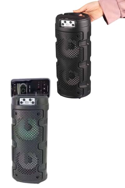 Bluetooth Hoparlör Rgb Led Işıklı Büyük Boy Yüksek Bass Çift Loblu