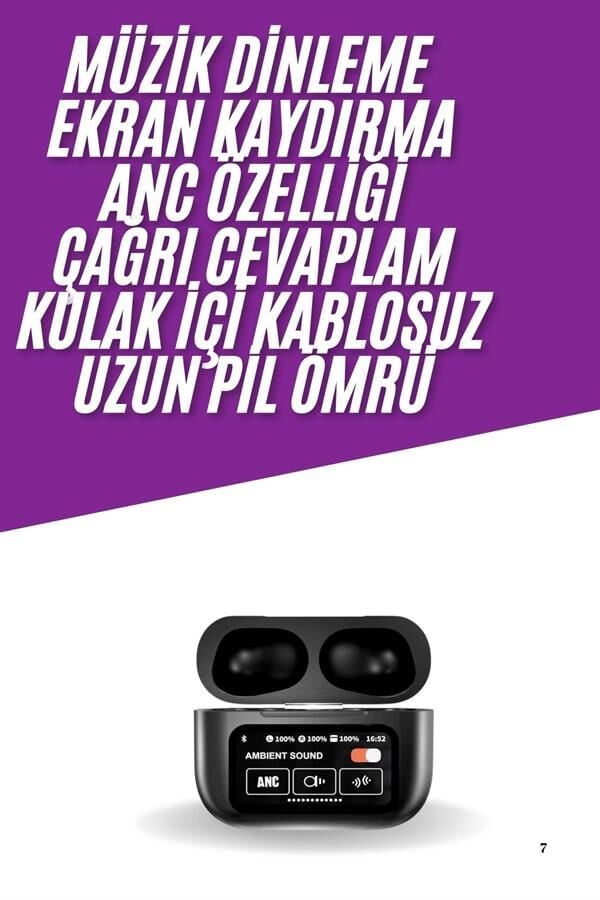 2025 Model Bluetooth Kulaklık Dokunmatik Ekran Yüksek Ses Kalitesi - Lisinya