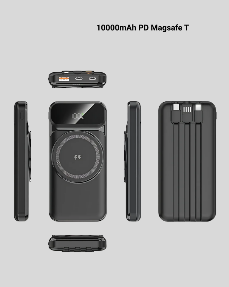 YamanHobi 10000 mAh MagSafe Uyumlu Powerbank PD20W 15W Kablosuz Siyah