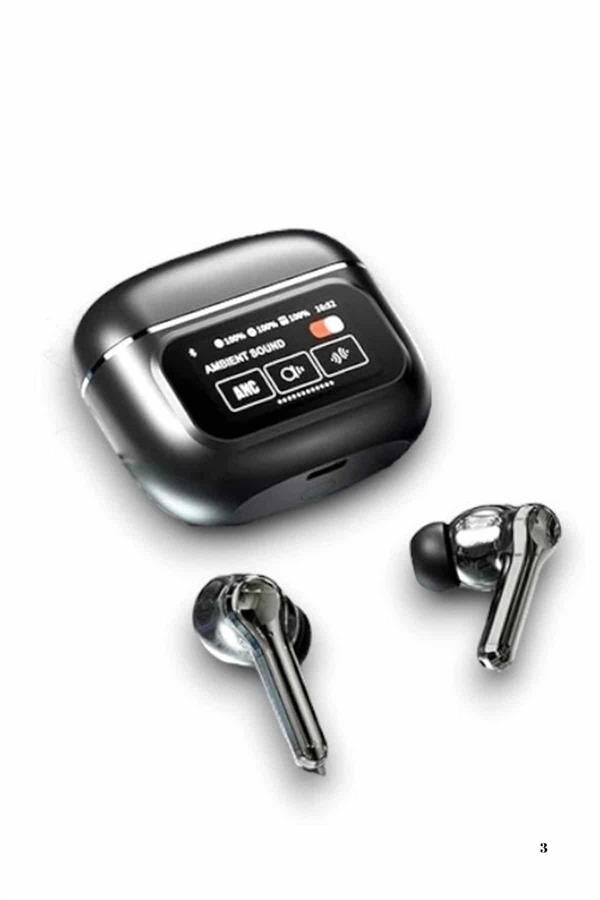 Yeni Nesil ANC Özellikli Çağrı Cevaplayan Dokunmatik Ekranlı Bluetooth Kulaklık Siyah - Lisinya