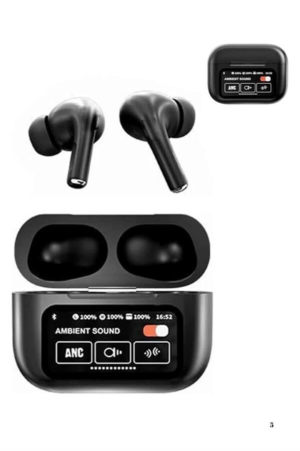 Yeni Nesil ANC Özellikli Çağrı Cevaplayan Dokunmatik Ekranlı Bluetooth Kulaklık Siyah - Lisinya