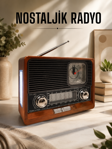 Nostaljik Radyo USB,AUX Ve SD Kart Girişli Bluetooth Bağlantılı