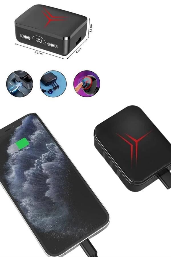 Tws Powerbank Kutulu Dijital Göstergeli Bluetooth Kulaklık Kablosuz Kulakiçi Kulaklık - Lisinya