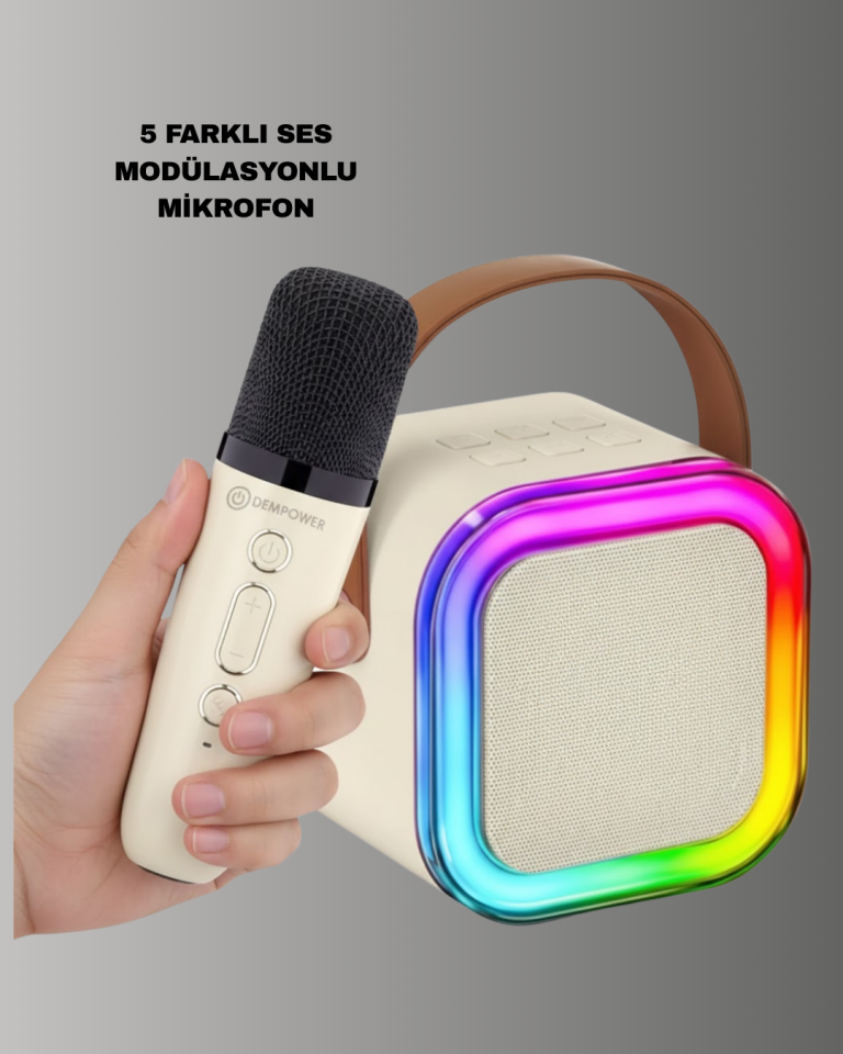 Kablosuz Karaoke Mikrofon Hoparlör Seti Güçlü Ses Çıkışı - Lisinya