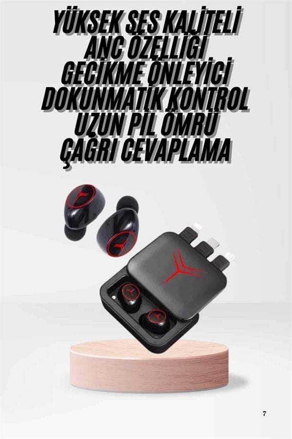 Kablosuz Şarj Göstergeli Powerbank Özellikli Bluetooth Kulaklık Çağrı Cevaplayabilen - Lisinya