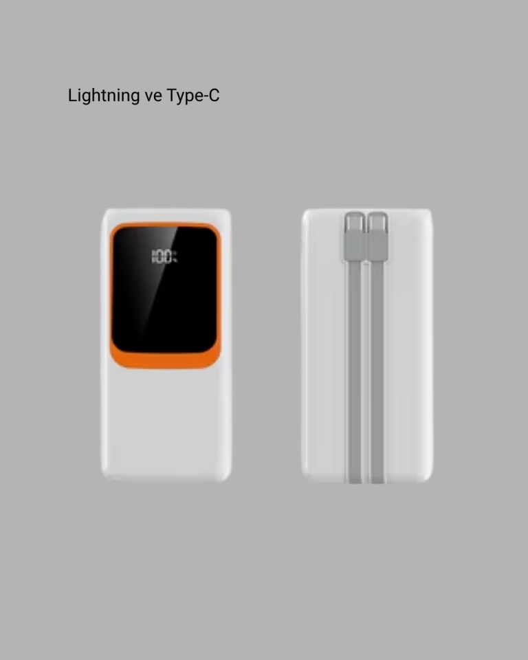 YamanHobi 10000 mAh Powerbank 2 USB Type-C Çıkışlı LED Göstergeli Beyaz