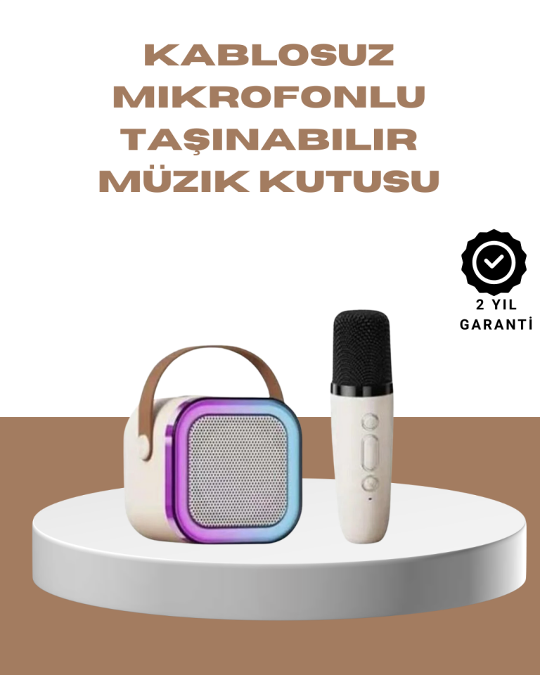 Bluetooth Karaoke Mikrofon ve Hoparlör Seti Taşınabilir - Lisinya