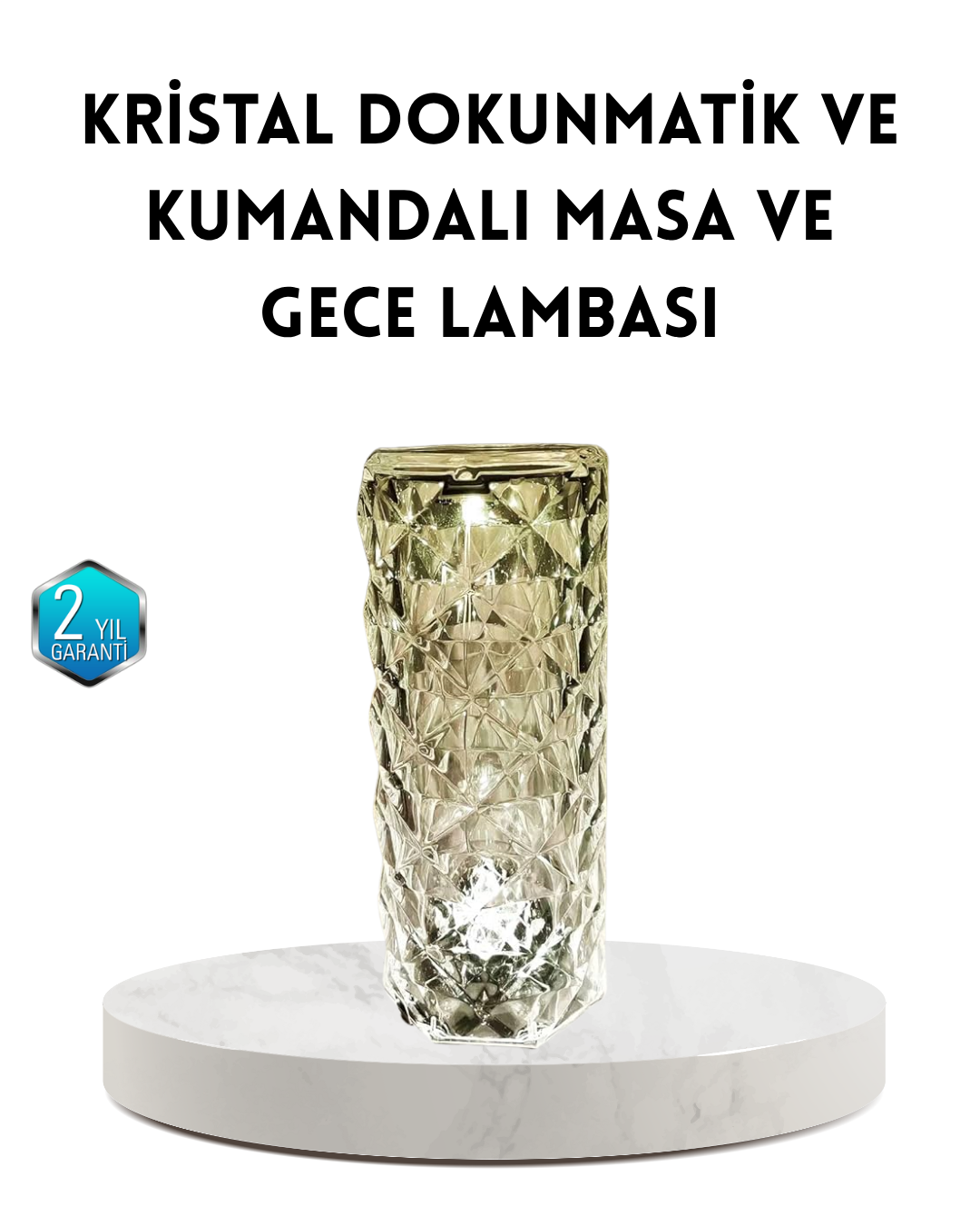 Kristal RGB LED Masa Lambası – Renkli Kumandalı Işık, Dekoratif ve Enerji Tasarruflu - Lisinya