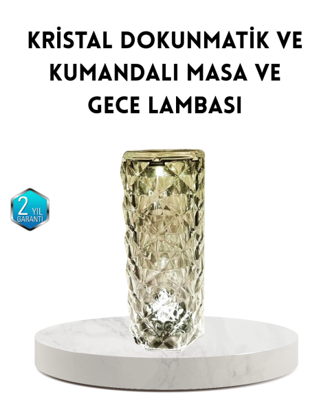 Kristal RGB LED Masa Lambası – Renkli Kumandalı Işık, Dekoratif ve Enerji Tasarruflu - Lisinya