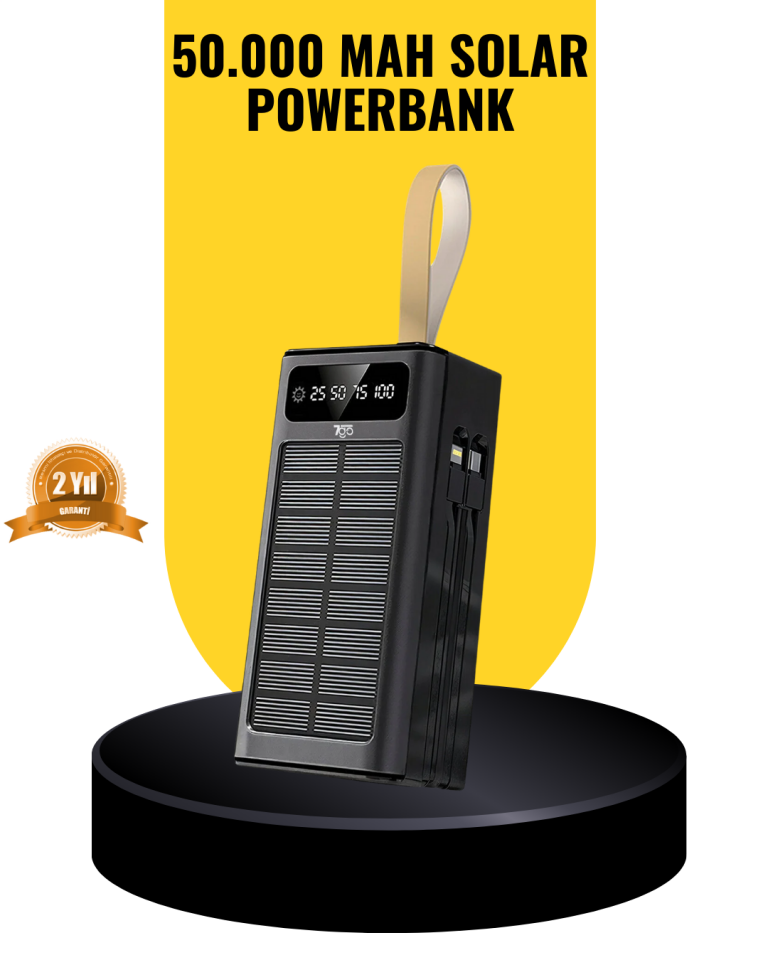 Taşınabilir Güneş Panelli Powerbank Çoklu Cihaz Şarj Destekli - Lisinya