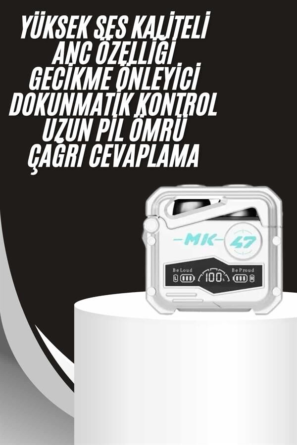 YamanHobi MK47 Bluetooth Oyuncu Kulaklığı Düşük Gecikmeli IPX5 Type-C