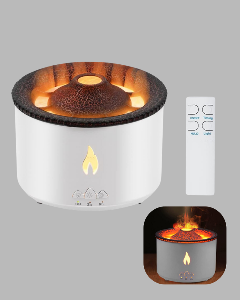 3D Alev Işıklı Aromaterapi Makinesi – 360 ml Su Kapasiteli Sessiz Difüzör Yamanhobi