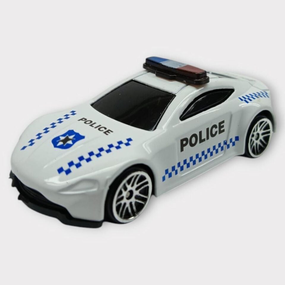 Metal Mini Polis Arabası  8 cm - Polis - 5 (Lisinya)
