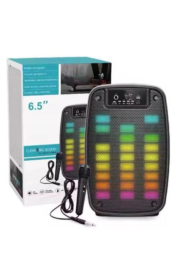 YamanHobi GTS 1793 6.5 İnç LED Bluetooth Hoparlör USB TF Kart FM Radyolu Siyah