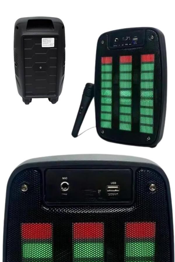 YamanHobi GTS 1793 6.5 İnç LED Bluetooth Hoparlör USB TF Kart FM Radyolu Siyah