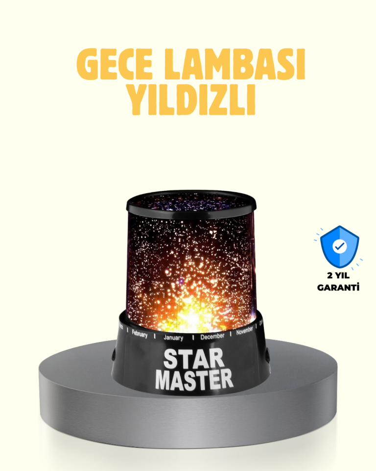 YamanHobi LED Renk Değiştiren Yıldız Projektör Galaxy Efektli Gece Lambası