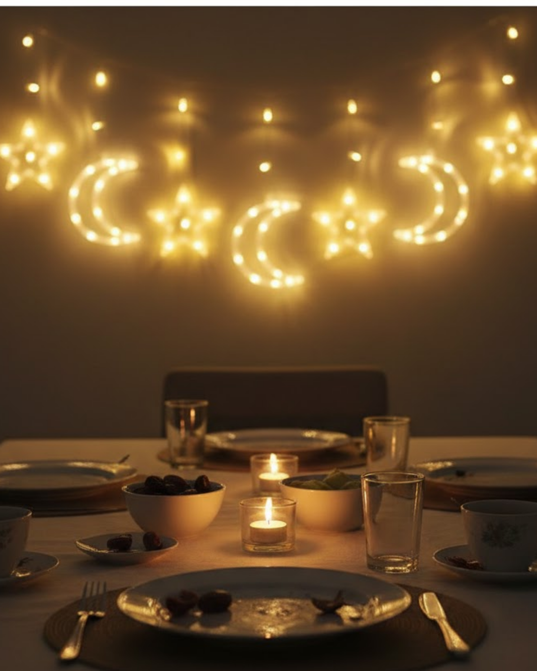 Dekoratif Büyük Ay Yıldız Ramazan Led Işık - Lisinya
