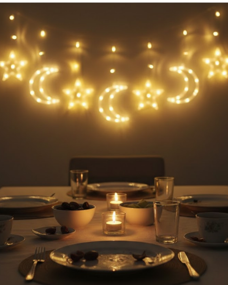 Dekoratif Büyük Ay Yıldız Ramazan Led Işık - Lisinya