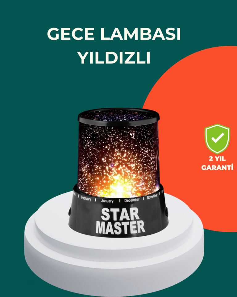 YamanHobi Galaxy Efektli LED Yıldız Projektör Renk Değiştiren Gece Lambası