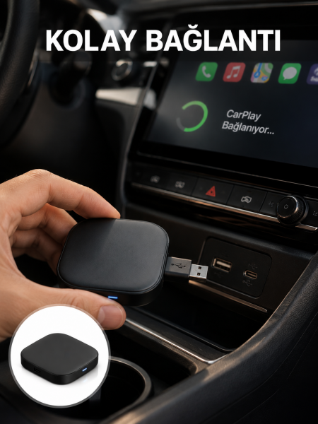 USB Girişli Tak Çalıştır Kablosuz Android Auto Cihazı Yeni Nesil - Lisinya