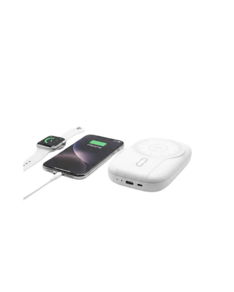 YamanHobi Beyaz Powerbank 10000 mAh Kablosuz Şarj Özellikli
