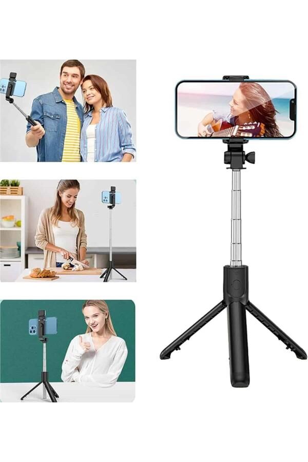 Cep Telefonu Tripod Standı Manyetik Selfie Sopa Bluetooth Uzaktan Kumandalı - Lisinya