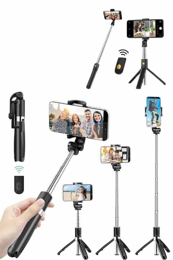 Cep Telefonu Tripod Standı Manyetik Selfie Sopa Bluetooth Uzaktan Kumandalı - Lisinya