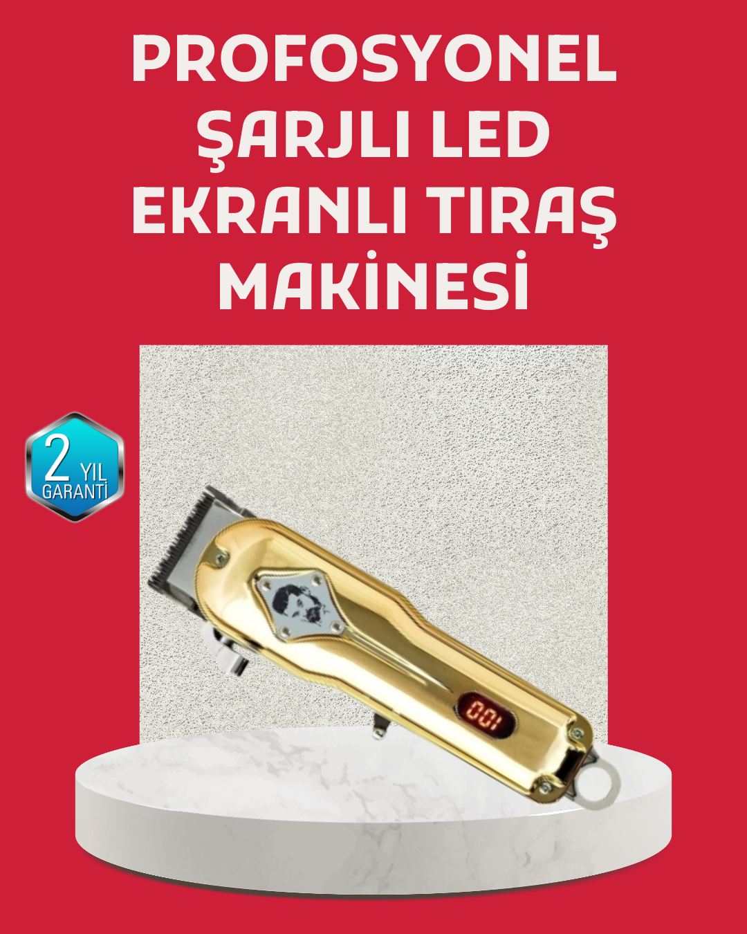 1800 mAh Bataryalı Uzun Kullanım Süreli Şarjlı Tıraş Makinesi - Lisinya