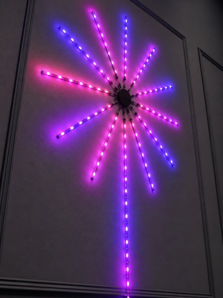 Dekoratif RGB Fireworks LED Duvar Işığı Çok Renkli Telefon Kontrollü LED Aydınlatma - Lisinya