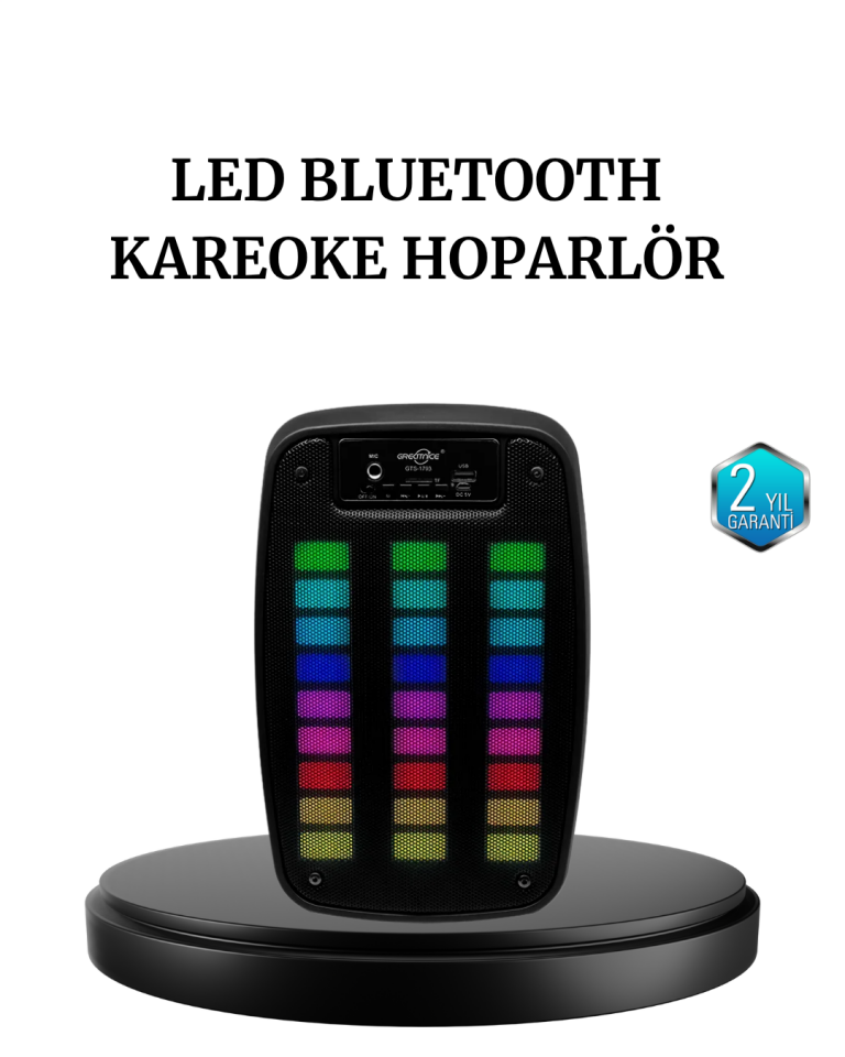 GTS 1793 Kablosuz Bluetooth Hoparlör 6.5 İnç Işıklı ve Güçlü Bass - Lisinya