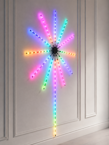 Telefon Kontrollü RGB Fireworks LED Işık Çok Renkli Dekoratif Duvar Lambası - Lisinya