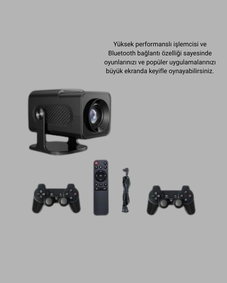 Android Projeksiyon Game Box – 1280x720p HD Çözünürlük, Bluetooth,HDMI ve USB Girişli - Lisinya