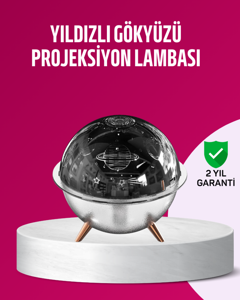 Uzay Temalı Projeksiyonlu Nemlendirici USB Güçlü Gece Lambası - Lisinya