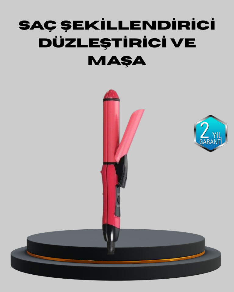 5 Kademeli Seramik Saç Düzleştirici – Düz ve Kıvırcık Mod, 26 mm Plaka, Profesyonel Saç Şekillendirme - Lisinya