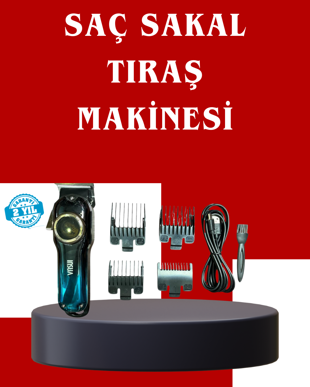 Uzun Çalışma Süreli LCD Göstergeli Saç Kesme Makinesi - Lisinya