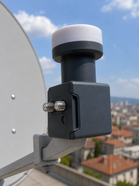 Twin LNB Çift Çıkışlı Uydu Anten LNB 4K Ultra HD Ku Band 0.1 dB - Lisinya