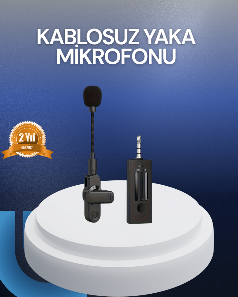 Bluetooth 5.2 Kablosuz Mikrofon – 360° Ses Algılama, Gürültü Engelleme, 4 Saat Çalışma - Lisinya