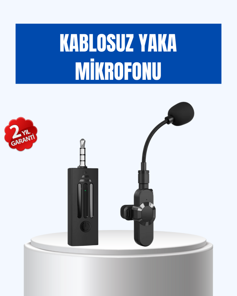 Kablosuz 2.4 GHz Yaka Mikrofonu – 60 m Menzilli, Gürültü Azaltıcı, Şarjlı ve Taşınabilir - Lisinya