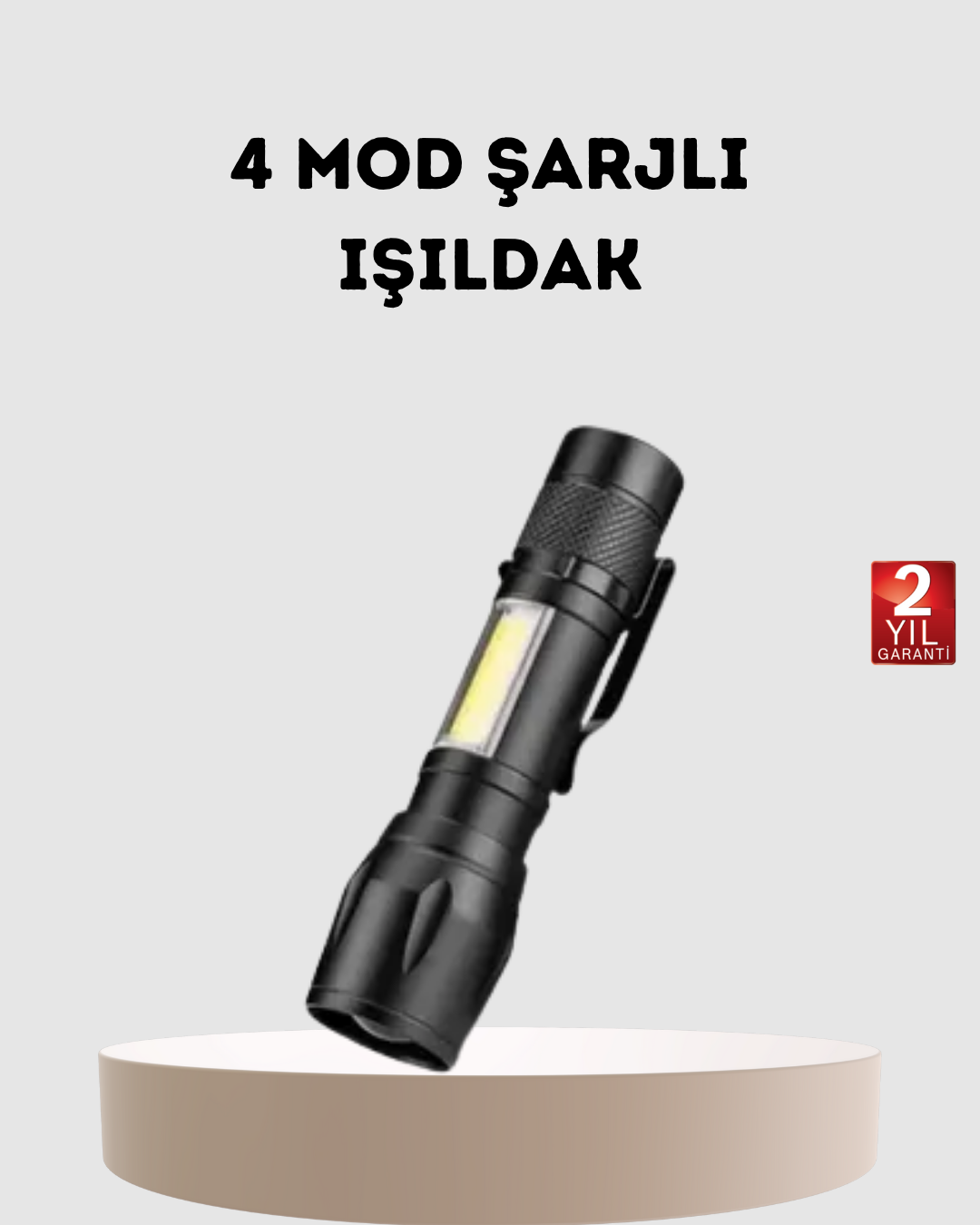Profesyonel 4 Modlu Şarjlı El Feneri | 1300 mAh Batarya | Cree LED Teknolojisi - Lisinya