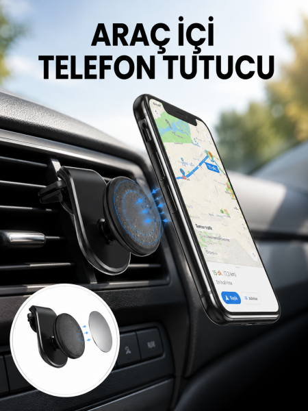 Güçlü Mıknatıslı Araç İçi Telefon Tutucu – Evrensel Uyum Yeni Nesil - Lisinya