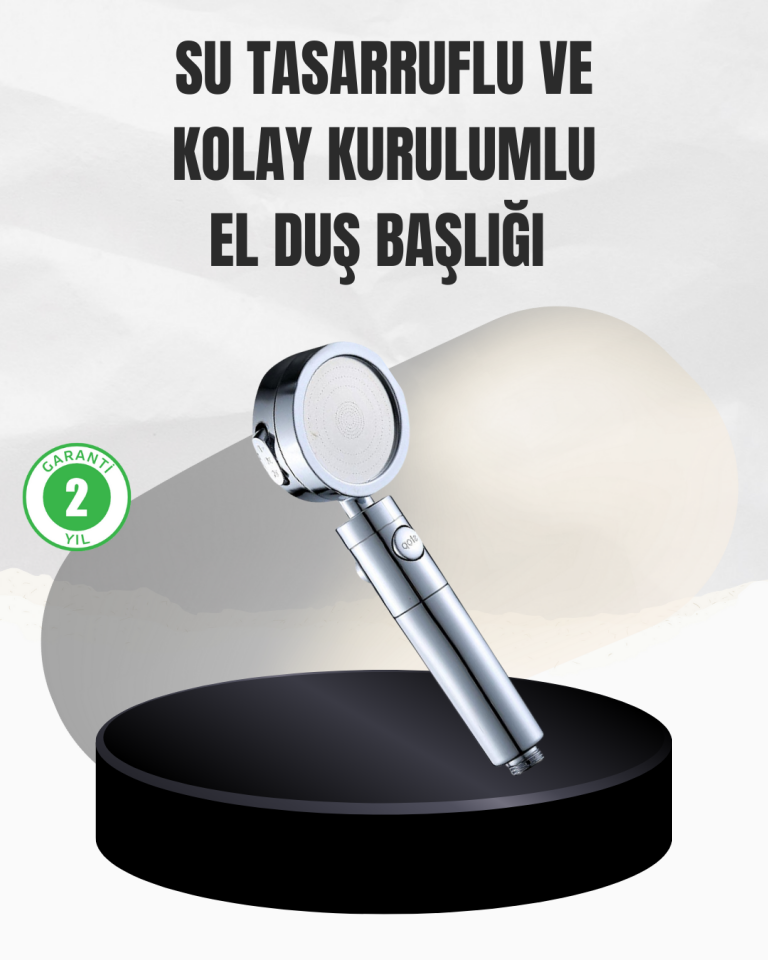 Kolay Montajlı 3 Modlu Yüksek Basınç Duş Başlığı - Lisinya