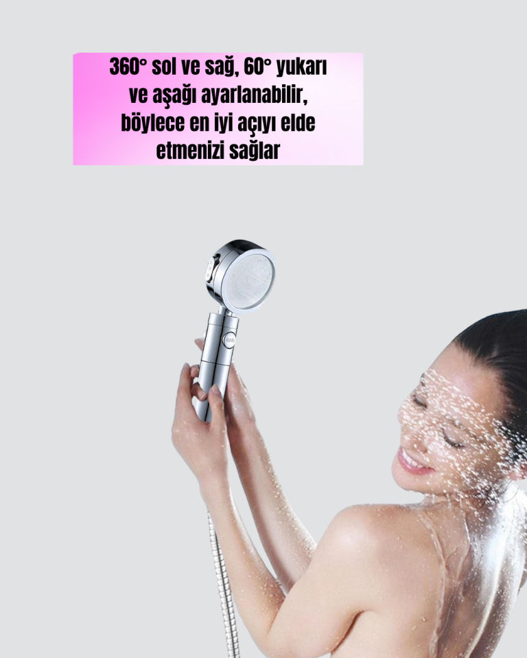 Kolay Montajlı 3 Modlu Yüksek Basınç Duş Başlığı - Lisinya