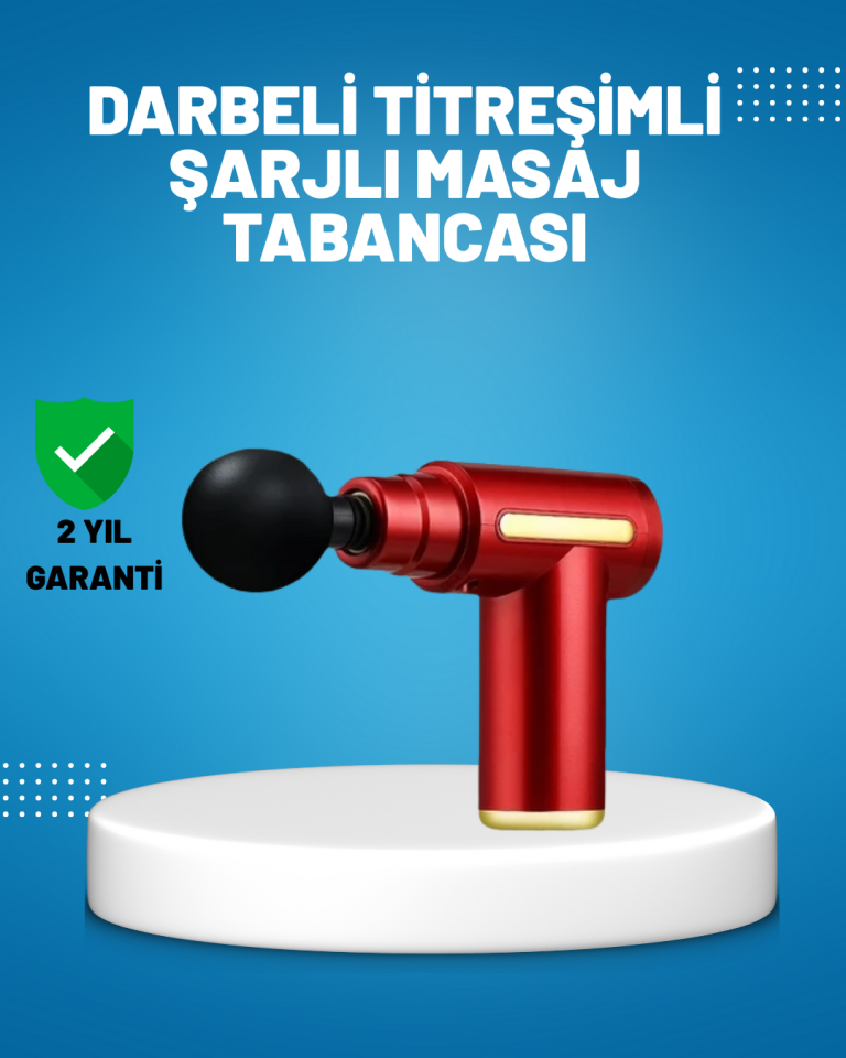 Titreşimli Masaj Tabancası 4 Başlıklı 6 Hız Ayarlı Kas Rahatlatıcı - Lisinya