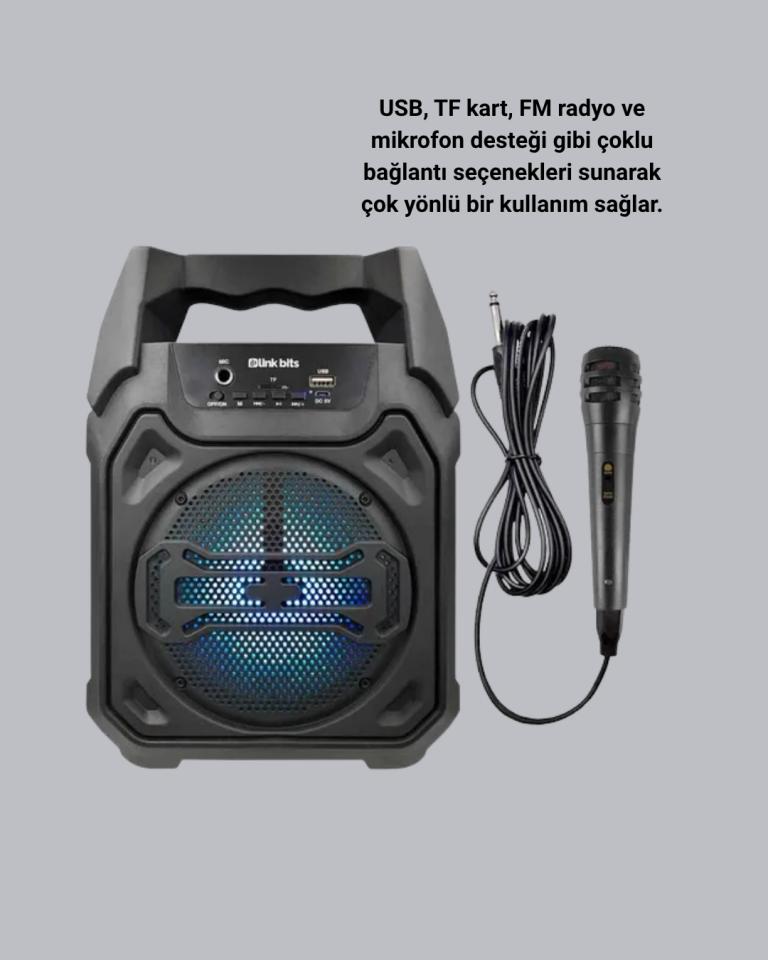 Taşınabilir Bluetooth Hoparlör – FM Radyo, USB, SD Kart ve TWS Özellikli - Lisinya