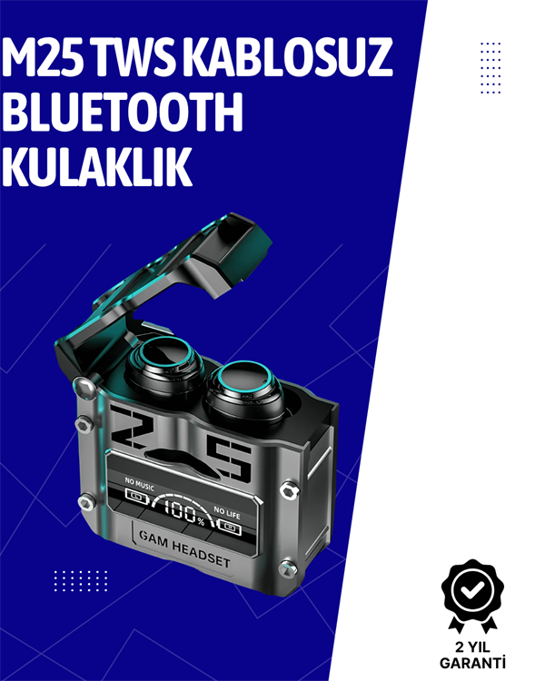 YamanHobi Bluetooth 5.3 Kulaklık ANC Powerbank Özellikli LED Ekranlı