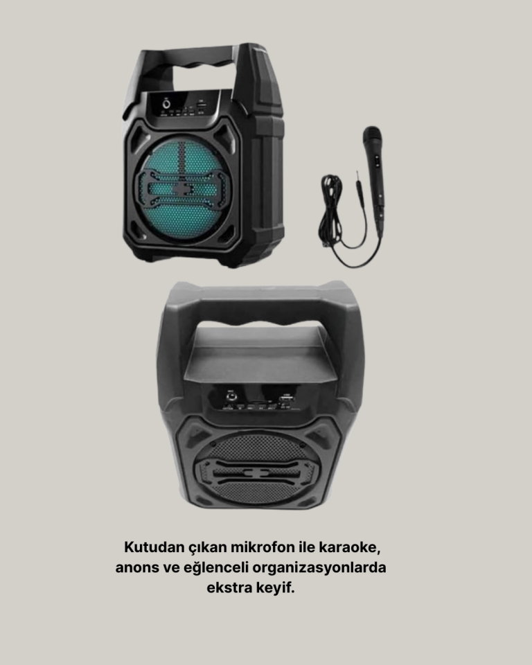 15W Güçlü Ses Çıkışlı Bluetooth Hoparlör FM Radyo ve Mikrofon Destekli - Lisinya