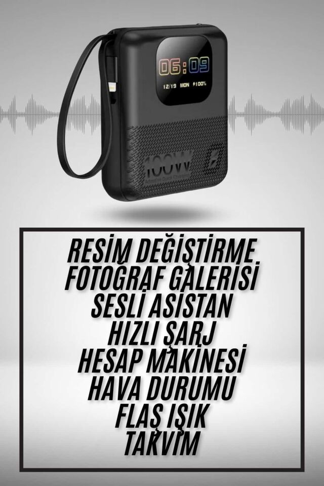 Akıllı Powerbank 10.000 MAH 4 Çıkışlı Taşınabilir Dijital Göstergeli - Lisinya