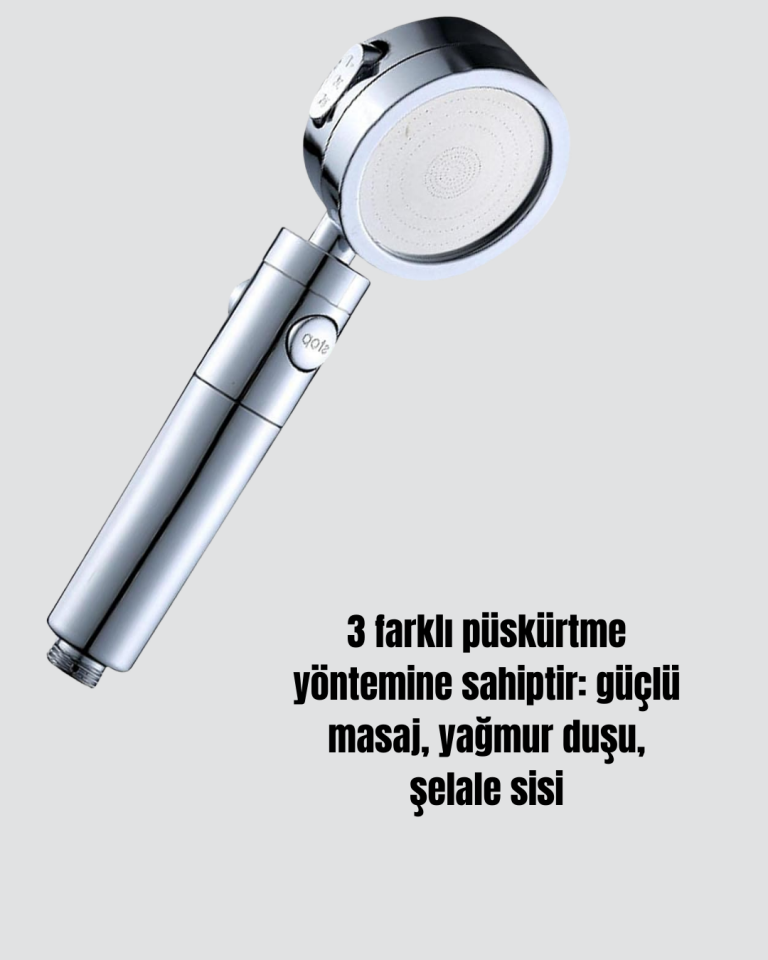 Yüksek Basınçlı 3 Fonksiyonlu Duş Başlığı - Lisinya