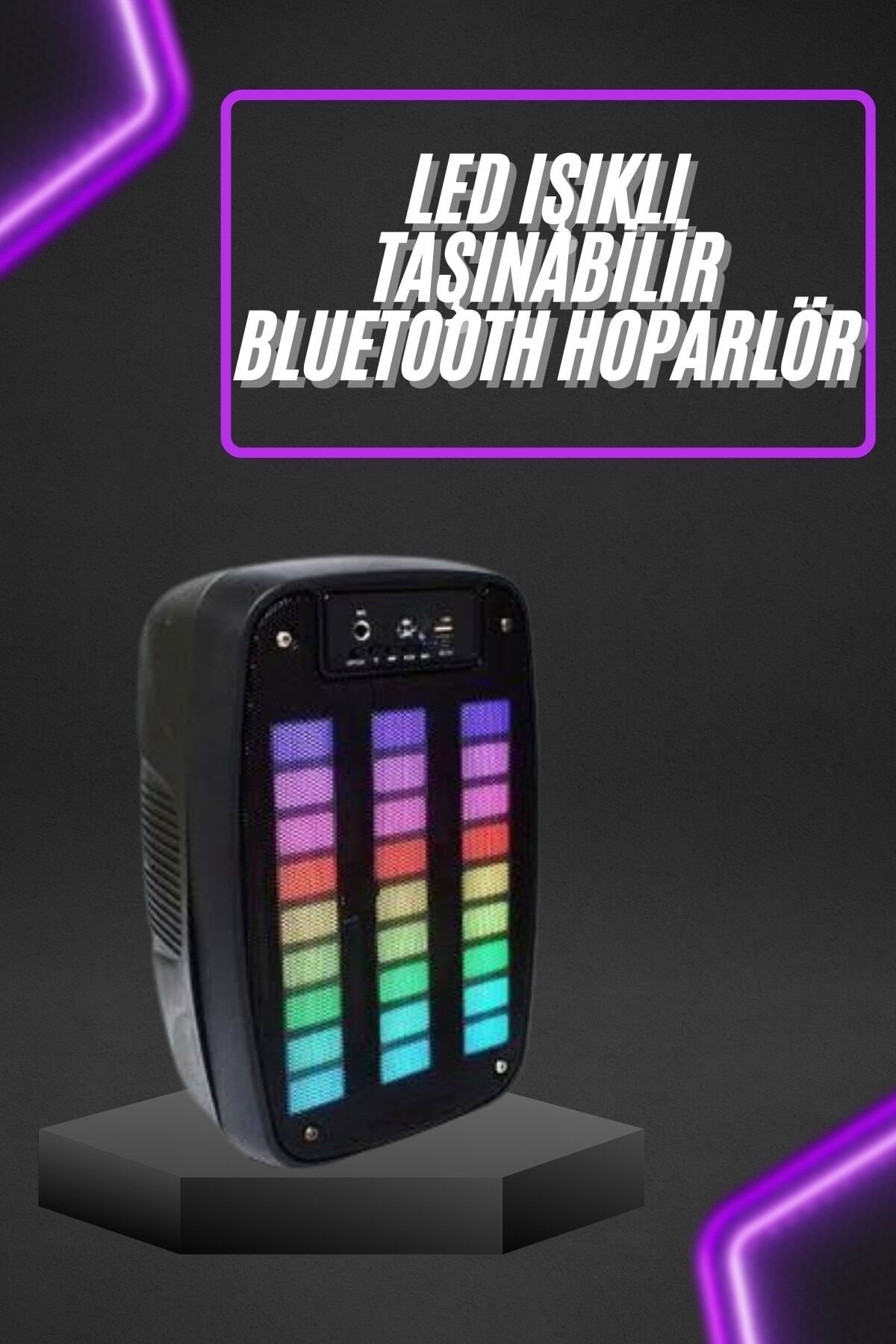 YamanHobi GTS 1793 LED Işıklı Bluetooth Hoparlör Siyah